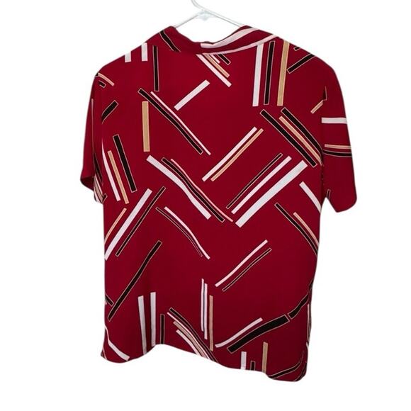 Notations Women’s Blouse Medium Button Up Geometric Print Career Retro Granny - Picture 2 of 5